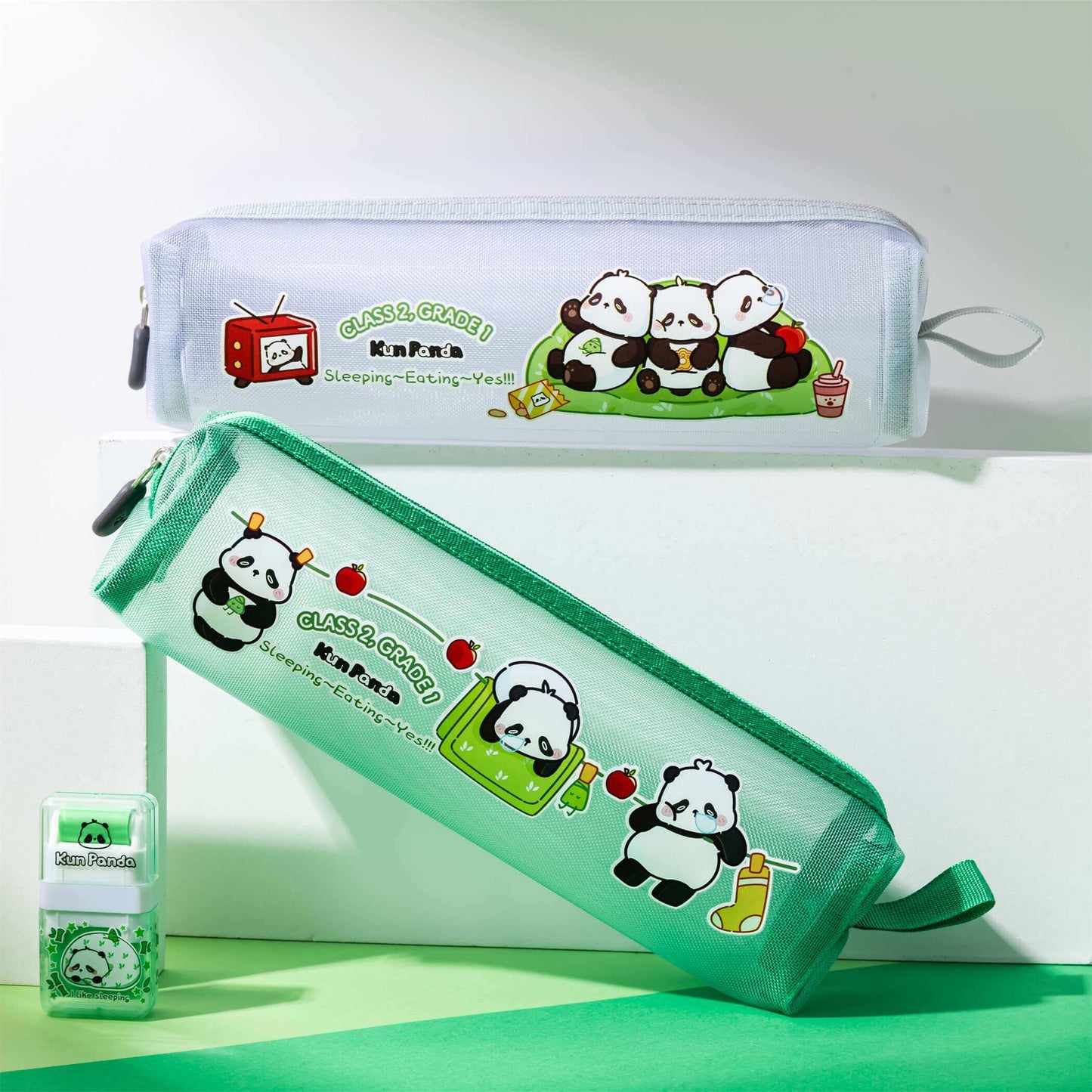 Kun Panda Mesh Pencil Pouch