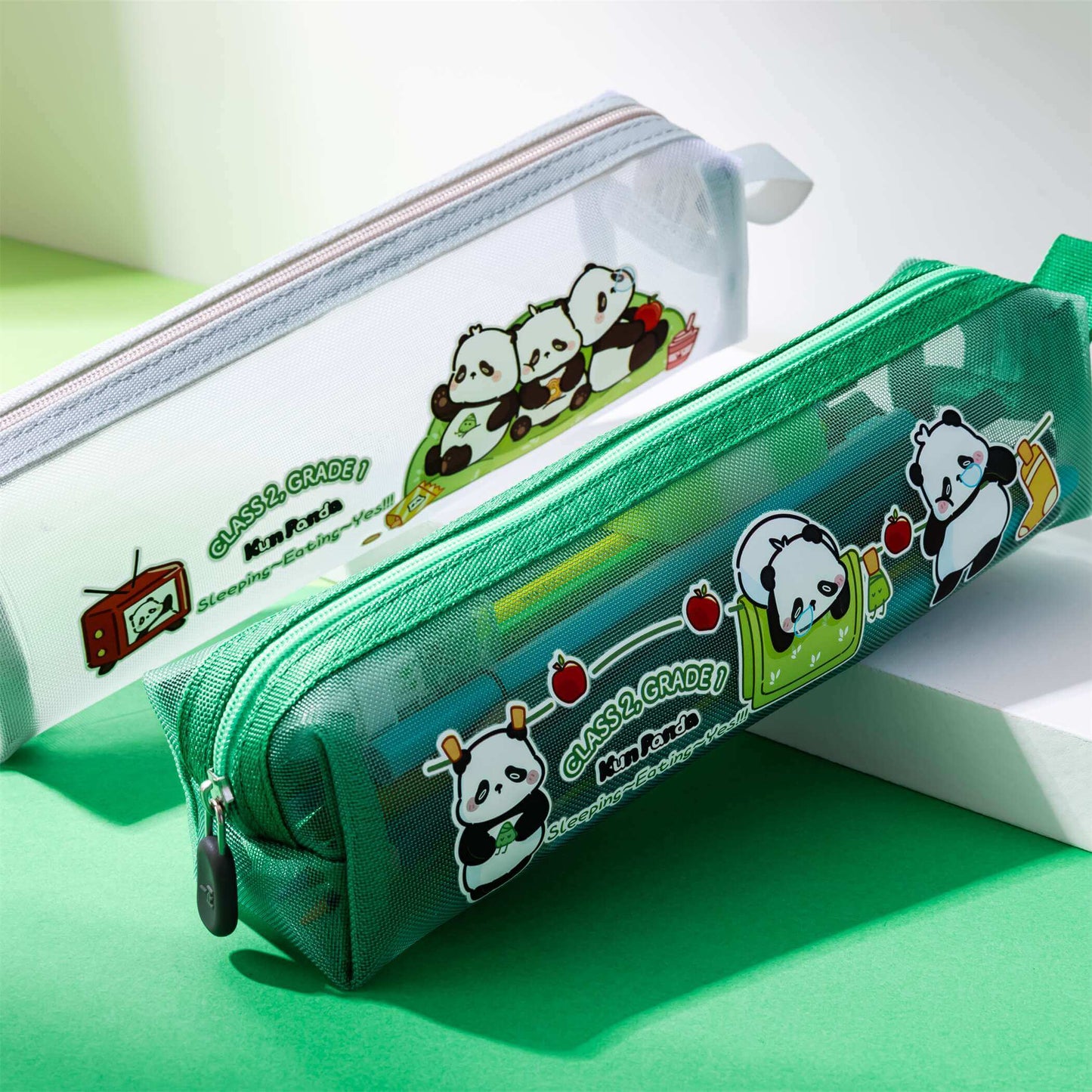 Kun Panda Mesh Pencil Pouch
