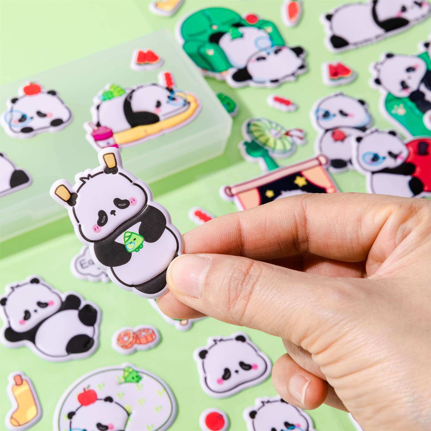 Kun Panda Bubble Stickers 2Pcs Inside