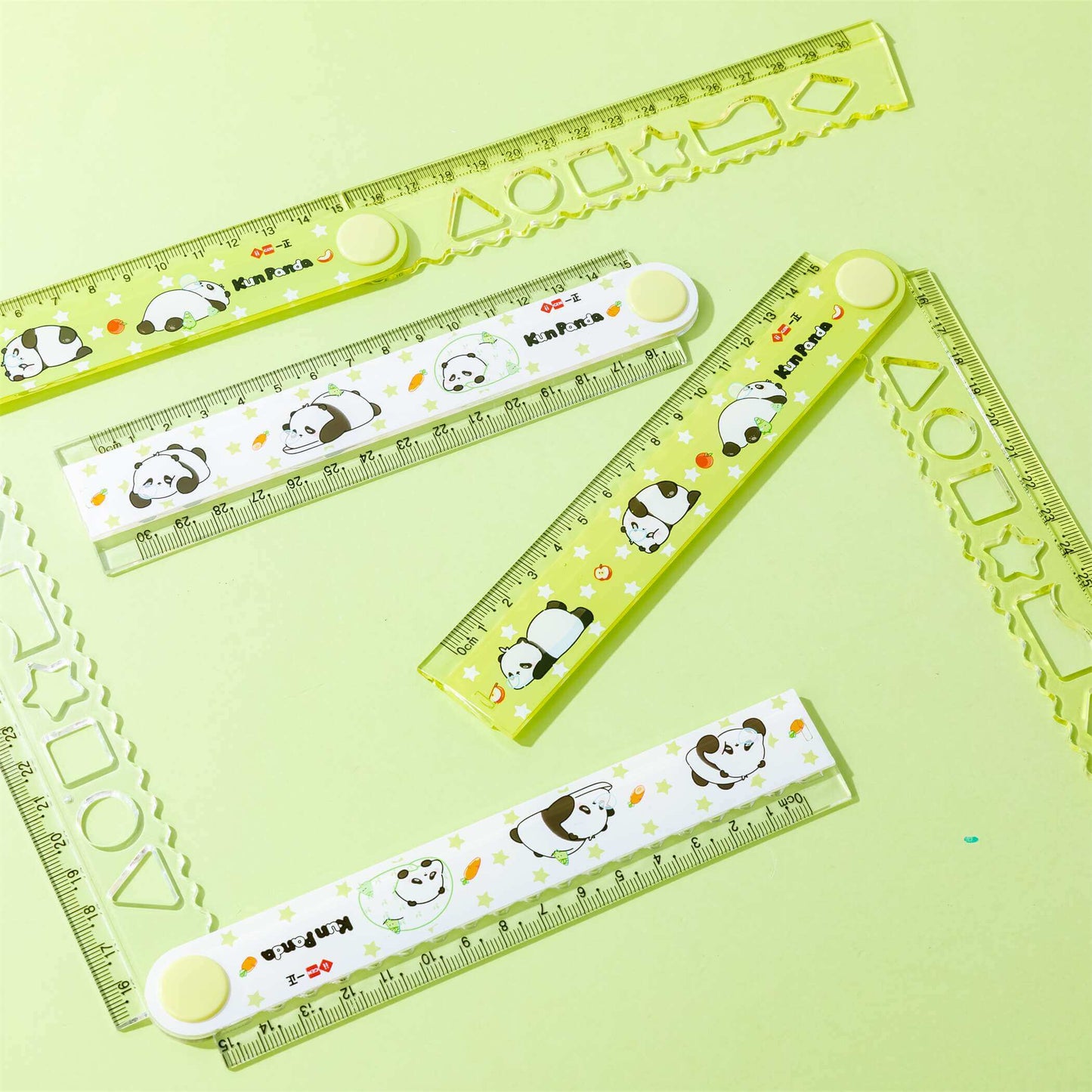 Kun Panda Rotating Multi-Functional Folding Ruler