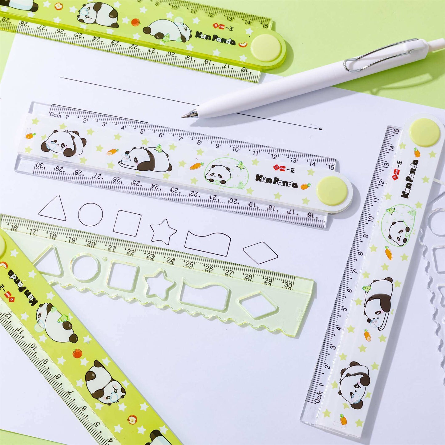 Kun Panda Rotating Multi-Functional Folding Ruler
