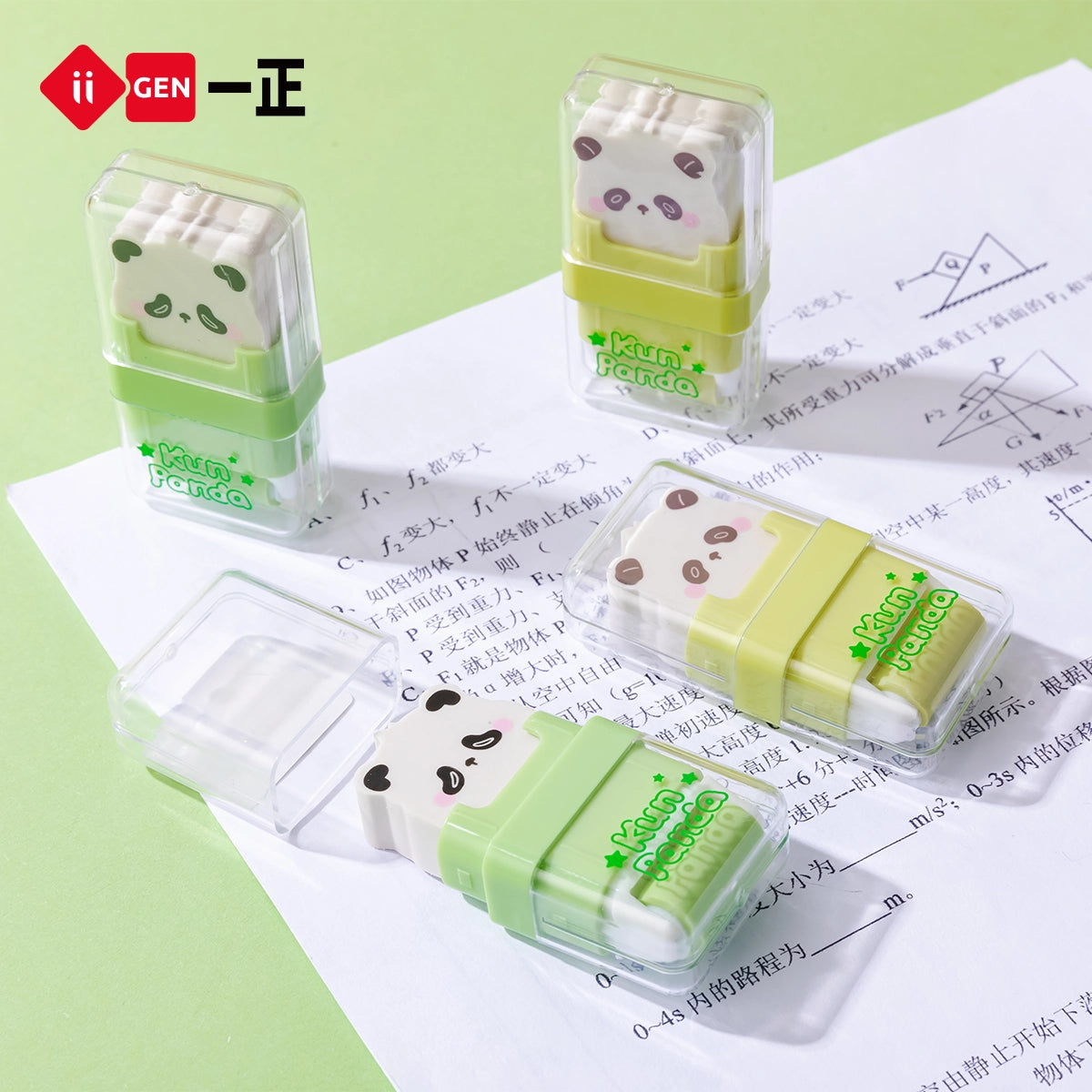 iiGEN Kun Panda Roller Eraser 2pcs