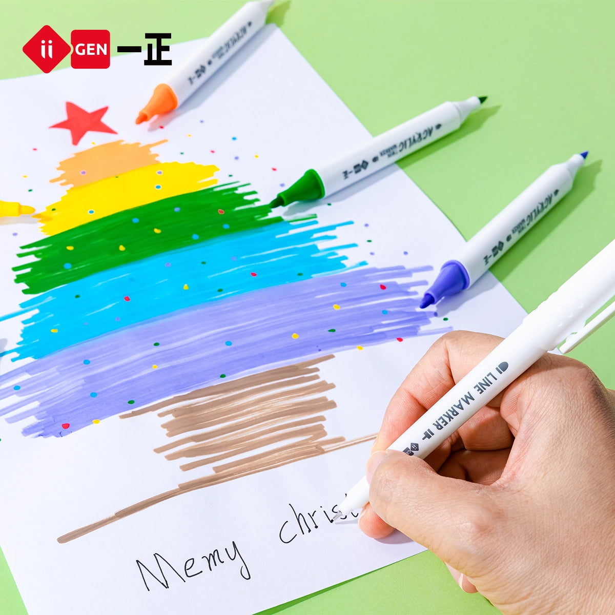 iiGEN Kun Panda Acrylic Markers Double Heads 48+2 line markers