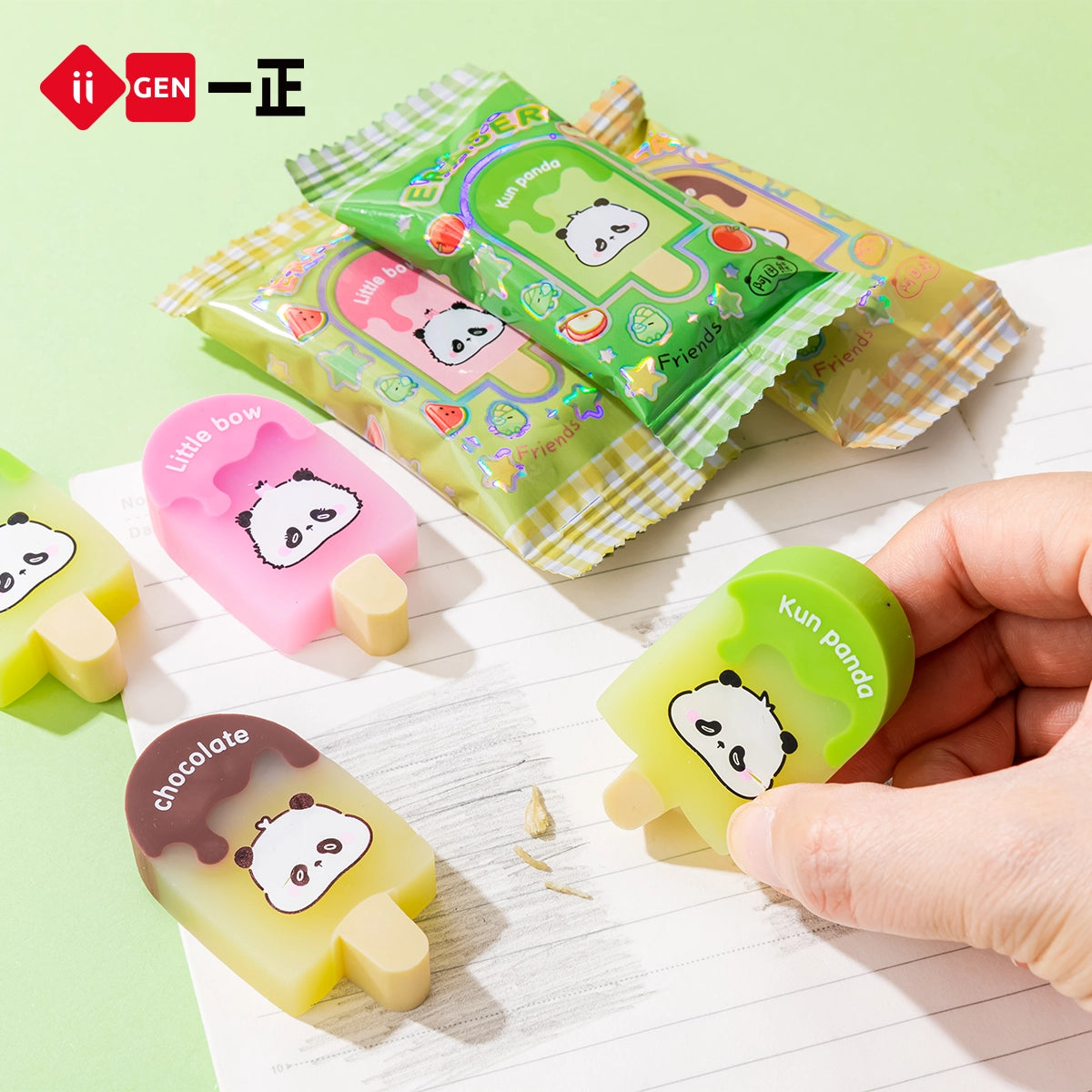 iiGEN Kun Panda Ice Cream Eraser
