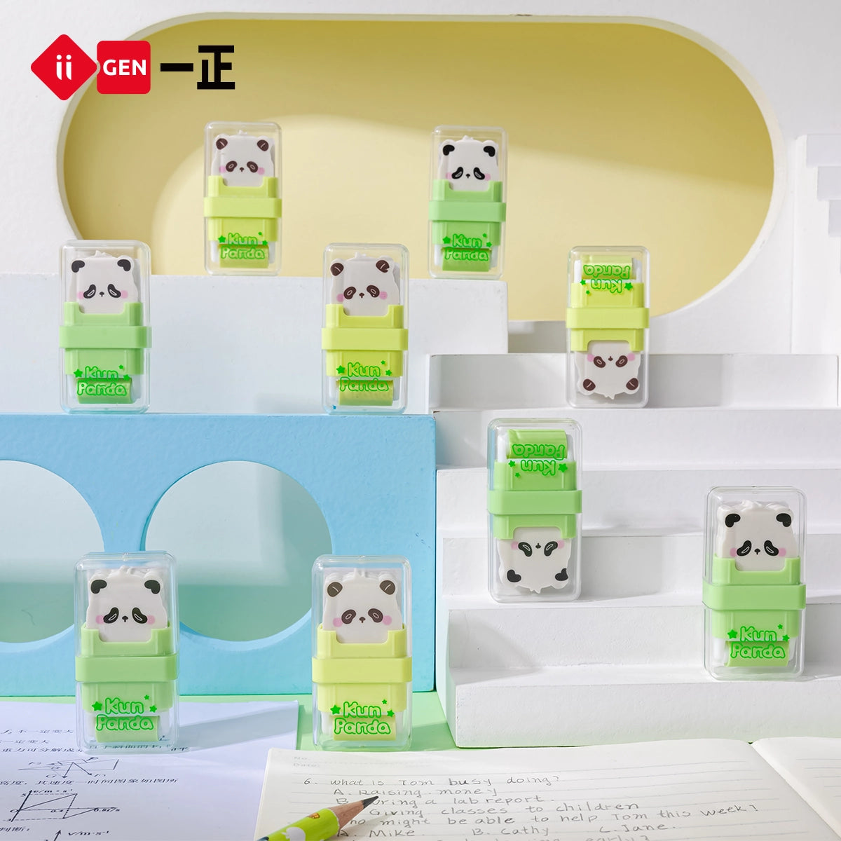 iiGEN Kun Panda Roller Eraser 2pcs
