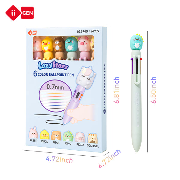 iiGEN Lazy Stars 6-color ballpoint pen 6pcs/box
