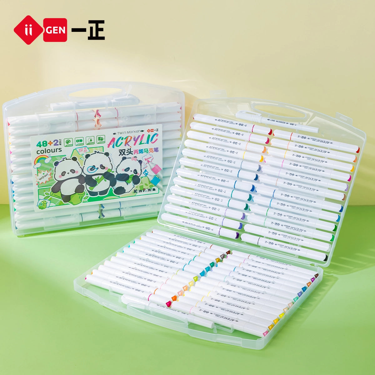 iiGEN Kun Panda Acrylic Markers Double Heads 48+2 line markers