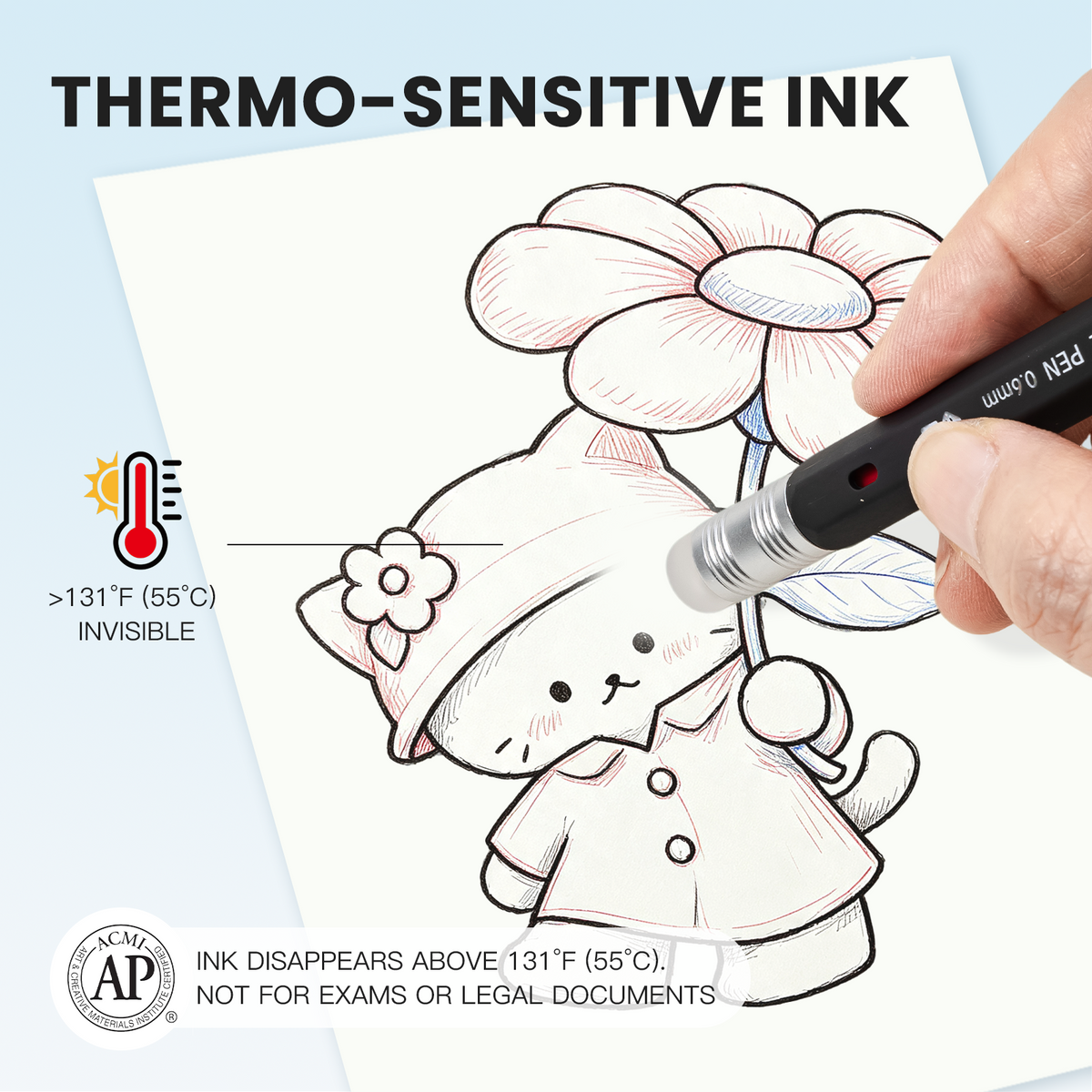 iiGEN RUBIC Erasable Gel Pen Set (6-Pack) - 0.6mm Medium Point, Smooth Quick-Dry Reusable Ink, for College Students,School Supplies College Office Stationery, Black Red Blue