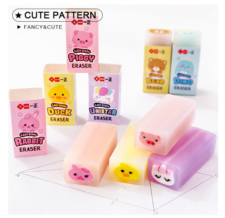 Creative Cartoon Animal Eraser - Set of 3