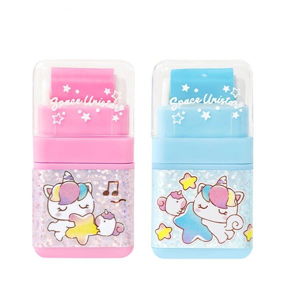 Shaving Roller Case Unicorn Pencil Eraser 2Pcs
