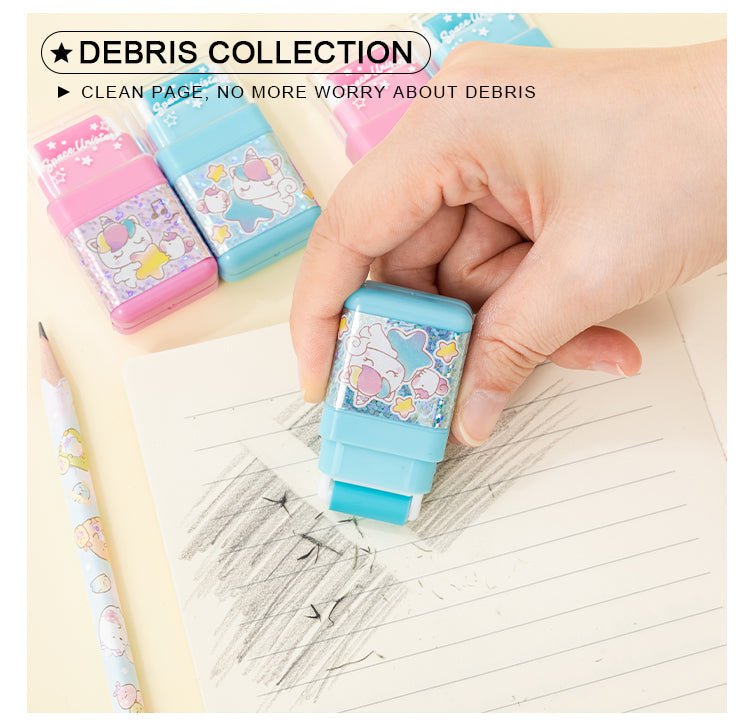 Shaving Roller Case Unicorn Pencil Eraser 2Pcs
