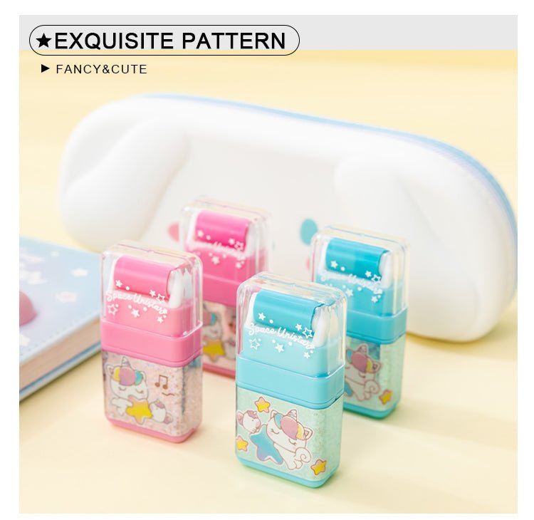 Shaving Roller Case Unicorn Pencil Eraser 2Pcs