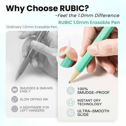 RUBIC 1.0mm Needle Tip Erasable Pens, 12/24 Colors, School & Office 1.0mm Needle Tip Bold Line, Ultra Smooth, Retractable Twist, for Drawing, Sketching, and Journaling, School & Office Supplies