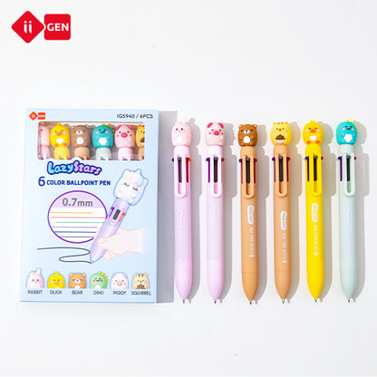 iiGEN Lazy Stars 6-color ballpoint pen 6pcs/box