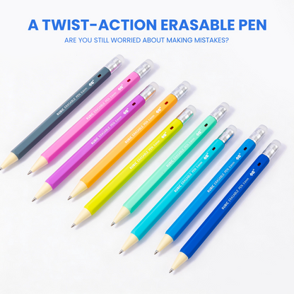 iiGEN RUBIC Erasable Gel Pens,0.6mm Retractable Twist Pens, Ergonomic Hexagonal Grip for Journaling,Drawing,School & Office Supplies,Smooth Writing for Students,Planner,teachers,nurses and artists,Holiday Gifts and Birthday Goodie Bags