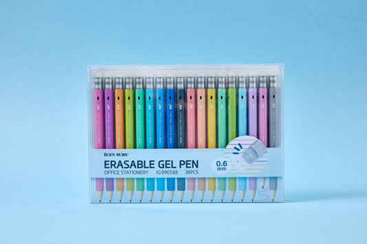 iiGEN RUBIC Erasable Gel Pens Set, OFFICE STATIONERY, Multi-colors, 0.6mm Retractable Twist Pens, Cute Aesthetic Pens with Hexagon Barrel for Journaling, Drawing