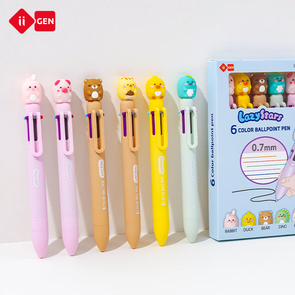 iiGEN Lazy Stars 6-color ballpoint pen 6pcs/box
