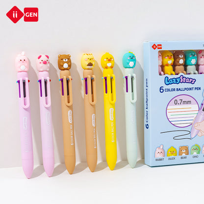 iiGEN Lazy Stars 6-color ballpoint pen 6pcs/box