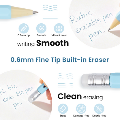 iiGEN RUBIC Erasable Gel Pens,0.6mm Retractable Twist Pens, Ergonomic Hexagonal Grip for Journaling,Drawing,School & Office Supplies,Smooth Writing for Students,Planner,teachers,nurses and artists,Holiday Gifts and Birthday Goodie Bags
