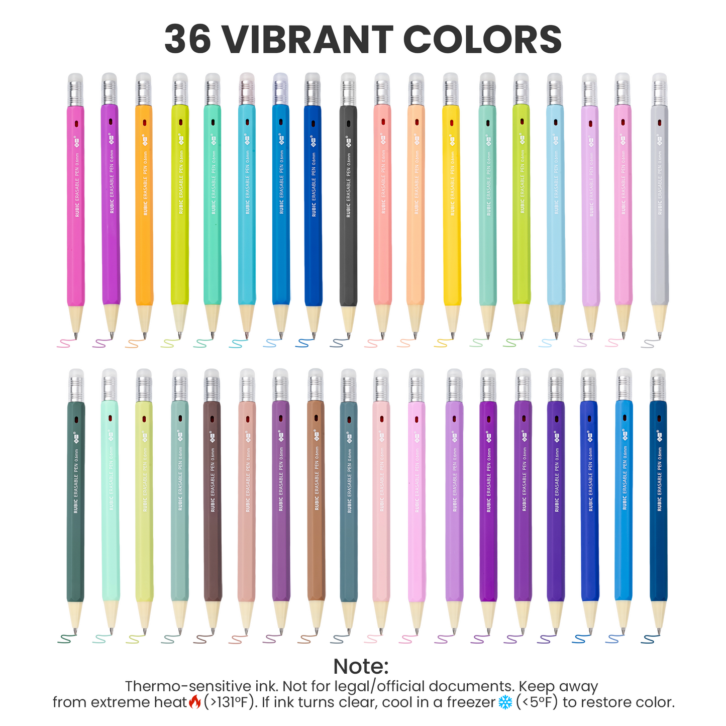 iiGEN RUBIC Erasable Gel Pens,0.6mm Retractable Twist Pens, Ergonomic Hexagonal Grip for Journaling,Drawing,School & Office Supplies,Smooth Writing for Students,Planner,teachers,nurses and artists,Holiday Gifts and Birthday Goodie Bags