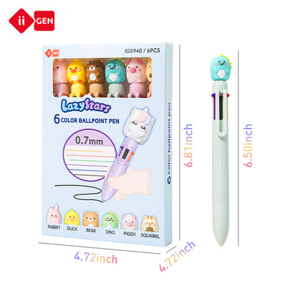 iiGEN Lazy Stars 6-color ballpoint pen 6pcs/box