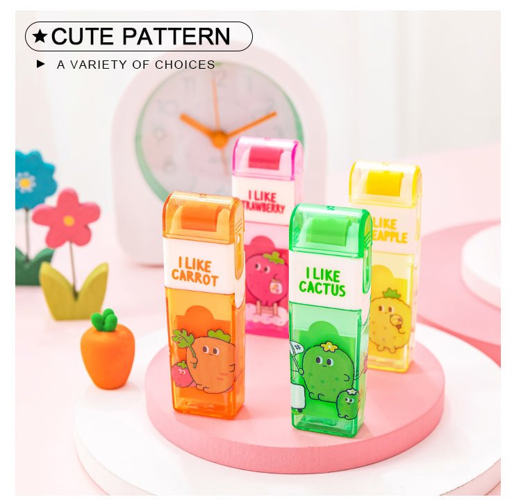 Carrot Friends Clean Roller Eraser - Set of 4