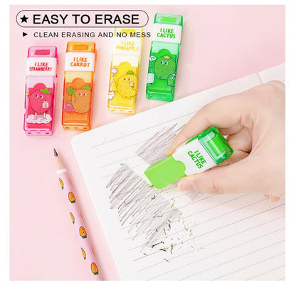 Carrot Friends Clean Roller Eraser - Set of 4