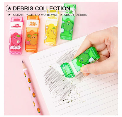 Carrot Friends Clean Roller Eraser - Set of 4